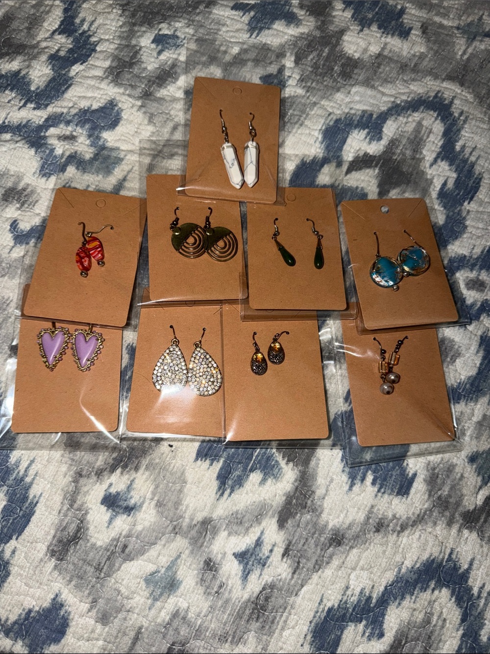 Assorted Women’s Earrings Bundle-Pink, White, Green, Blue, Gold, Red, Misc